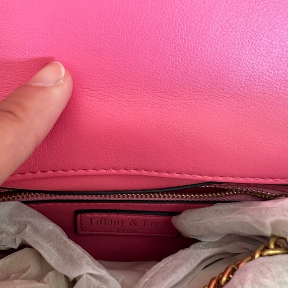 Pink Studded Sheepskin Shoulder Bag - Picture 3 of 6